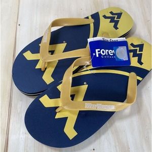 West Virginia Mountaineers NCAA Flip Flops Team Logo NWT Various‎ Sizes Unisex